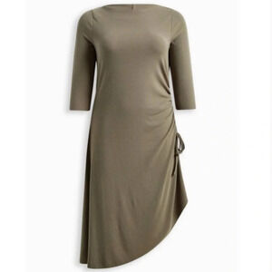 Torrid Short Sleeve Dress, Olive, Size 4X
